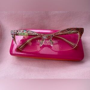 Kate Spade Lyssa 51x17x135 Multi Color Pink Glitter Sparkle Eye Glasses